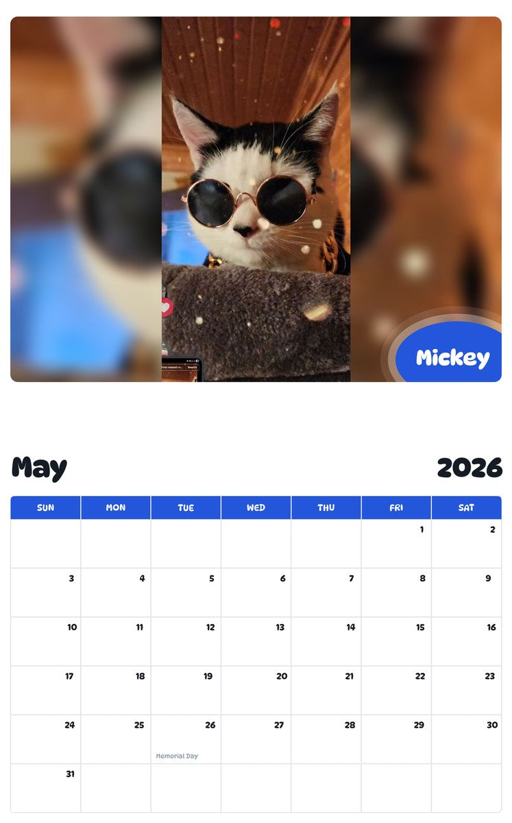 2026 - 2027 Mickey - Pawidols Pet Calendar