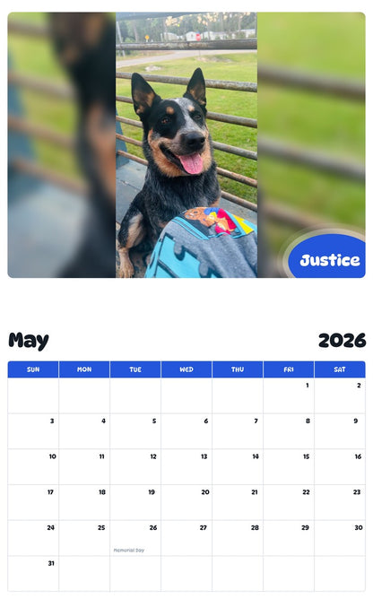 2026 - 2027 Justice - Pawidols Pet Calendar