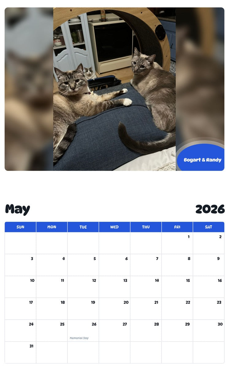 2026 - 2027 Bogart & Randy - Pawidols Pet Calendar