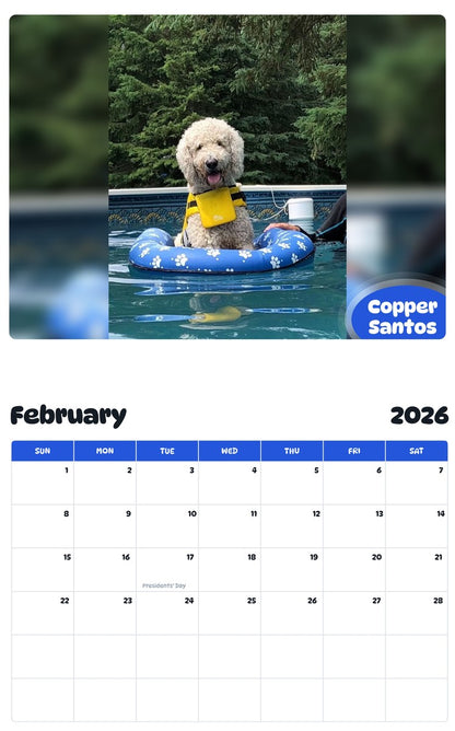 October 2025 - September 2026 Copper Santos - Pawidols Pet Calendar