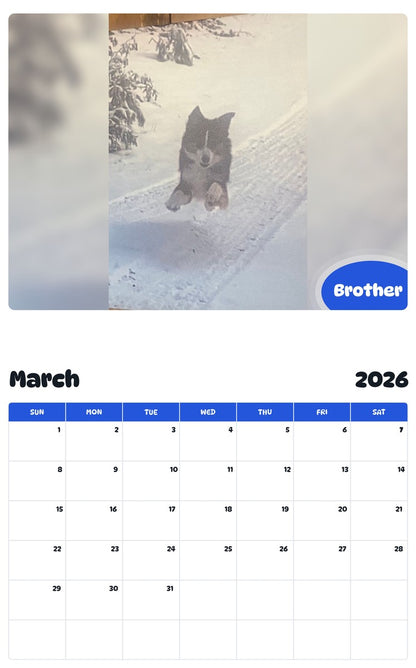 November 2025 - October 2026 Brother - Pawidols Pet Calendar