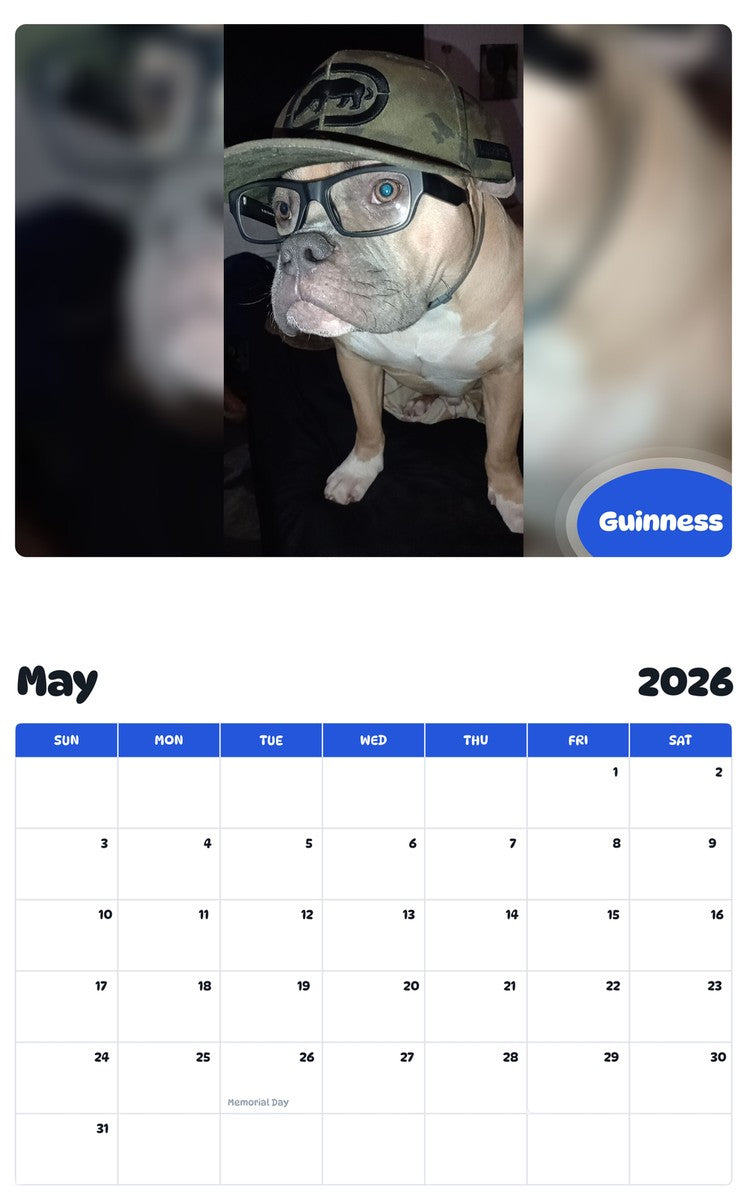 2026 - 2027 Guinness - Pawidols Pet Calendar