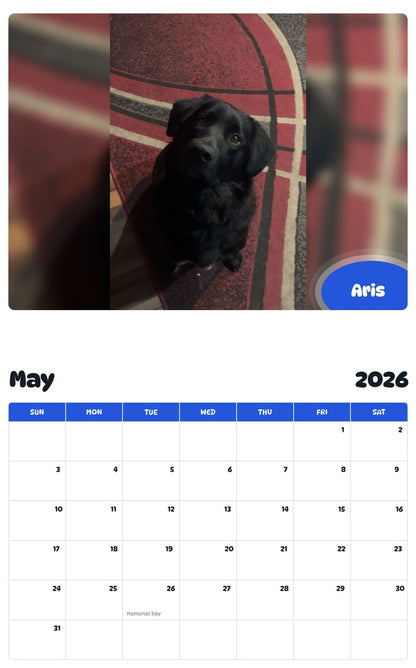 2026 - 2027 Aris - Pawidols Pet Calendar