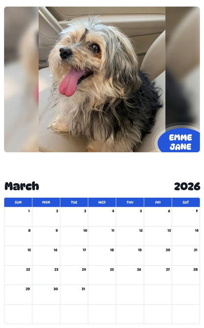 November 2025 - October 2026 EMME JANE - Pawidols Pet Calendar