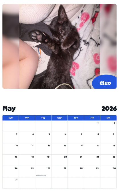 2026 - 2027 Cleo - Pawidols Pet Calendar
