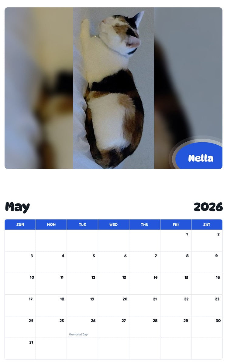 2026 - 2027 Nella - Pawidols Pet Calendar
