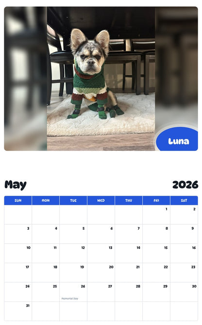 2026 - 2027 Luna - Pawidols Pet Calendar