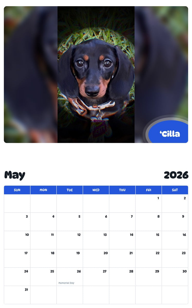 2026 - 2027 ‘Cilla - Pawidols Pet Calendar