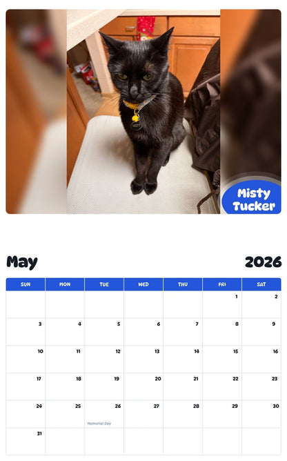 2026 - 2027 Misty Tucker - Pawidols Pet Calendar
