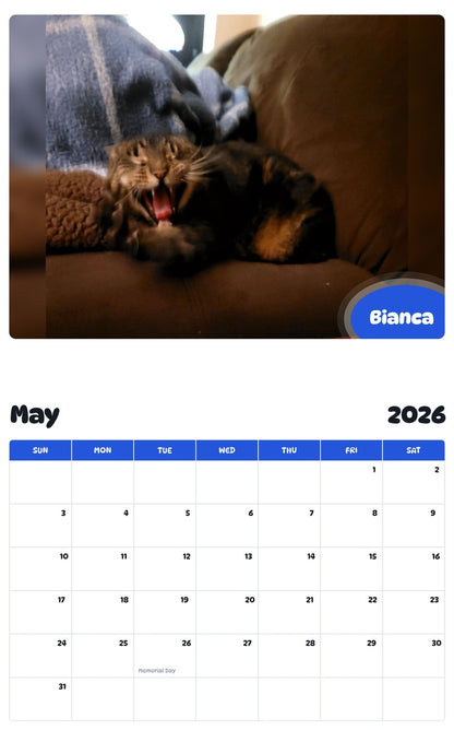 2026 - 2027 Bianca - Pawidols Pet Calendar