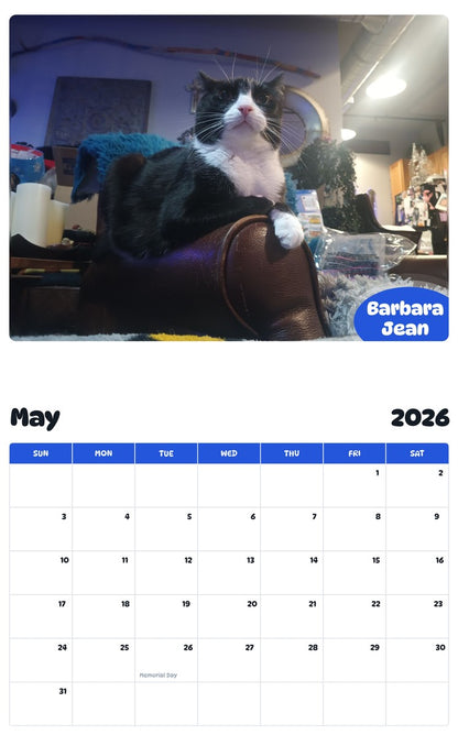 2026 - 2027 Barbara Jean - Pawidols Pet Calendar