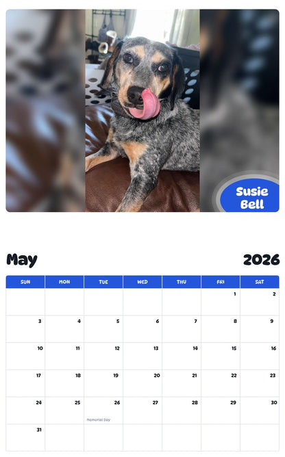 2026 - 2027 Susie Bell - Pawidols Pet Calendar