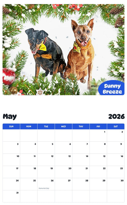 2026 - 2027 Sunny Breeze - Pawidols Pet Calendar