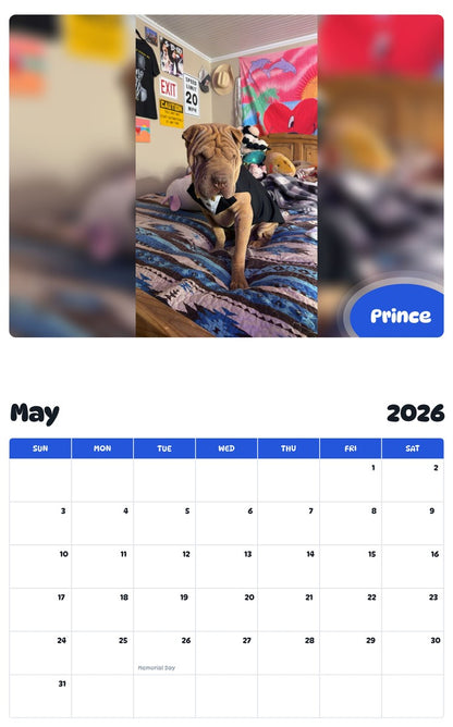 2026 - 2027 Prince - Pawidols Pet Calendar