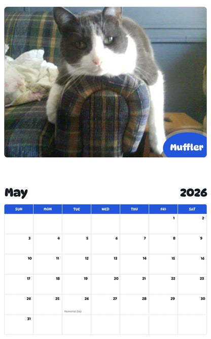 2026 - 2027 Muffler - Pawidols Pet Calendar