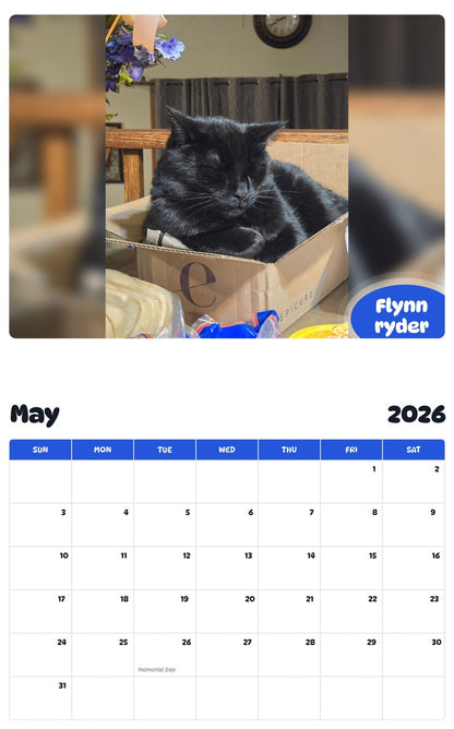 2026 - 2027 Flynn ryder - Pawidols Pet Calendar