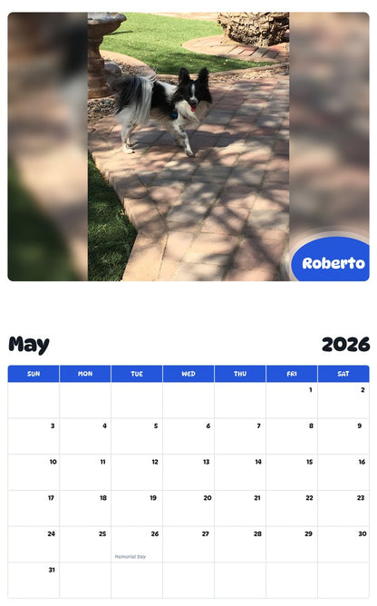 2026 - 2027 Roberto - Pawidols Pet Calendar