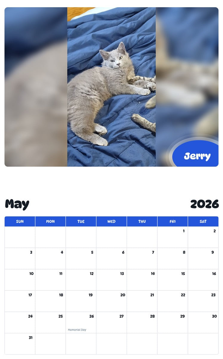 2026 - 2027 Jerry - Pawidols Pet Calendar