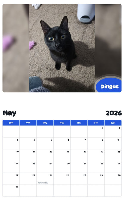 2026 - 2027 Dingus - Pawidols Pet Calendar