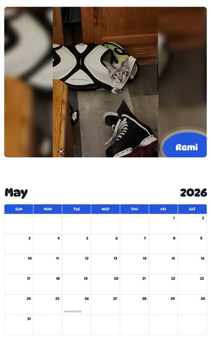 2026 - 2027 Remi - Pawidols Pet Calendar