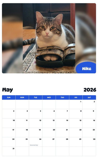 2026 - 2027 Nike - Pawidols Pet Calendar