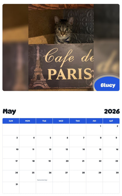 2026 - 2027 Bluey - Pawidols Pet Calendar