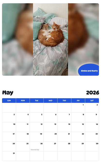 2026 - 2027 Simba and Rusty - Pawidols Pet Calendar