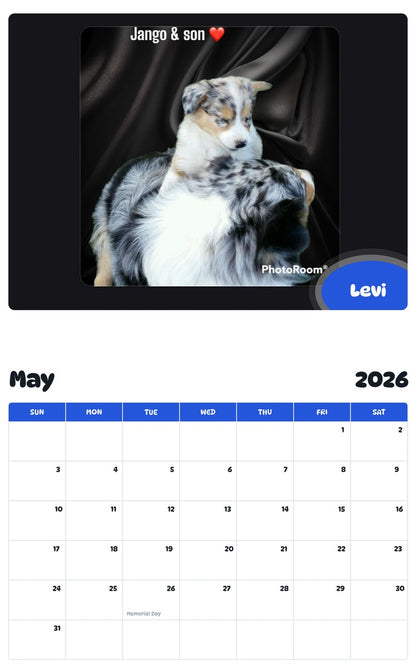 2026 - 2027 Levi - Pawidols Pet Calendar