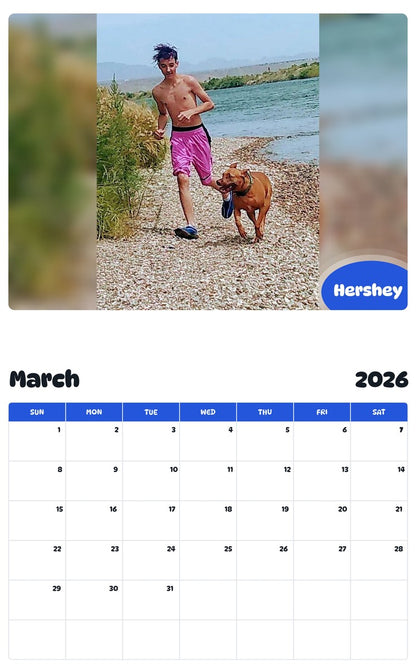 November 2025 - October 2026 Hershey - Pawidols Pet Calendar