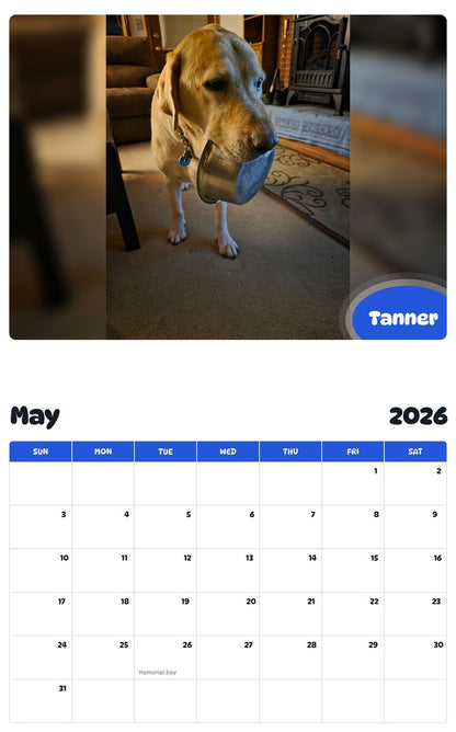 2026 - 2027 Tanner - Pawidols Pet Calendar