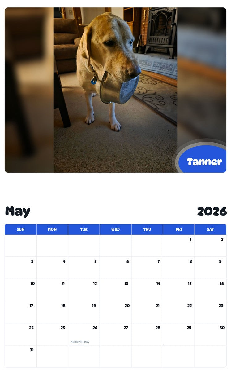 2026 - 2027 Tanner - Pawidols Pet Calendar