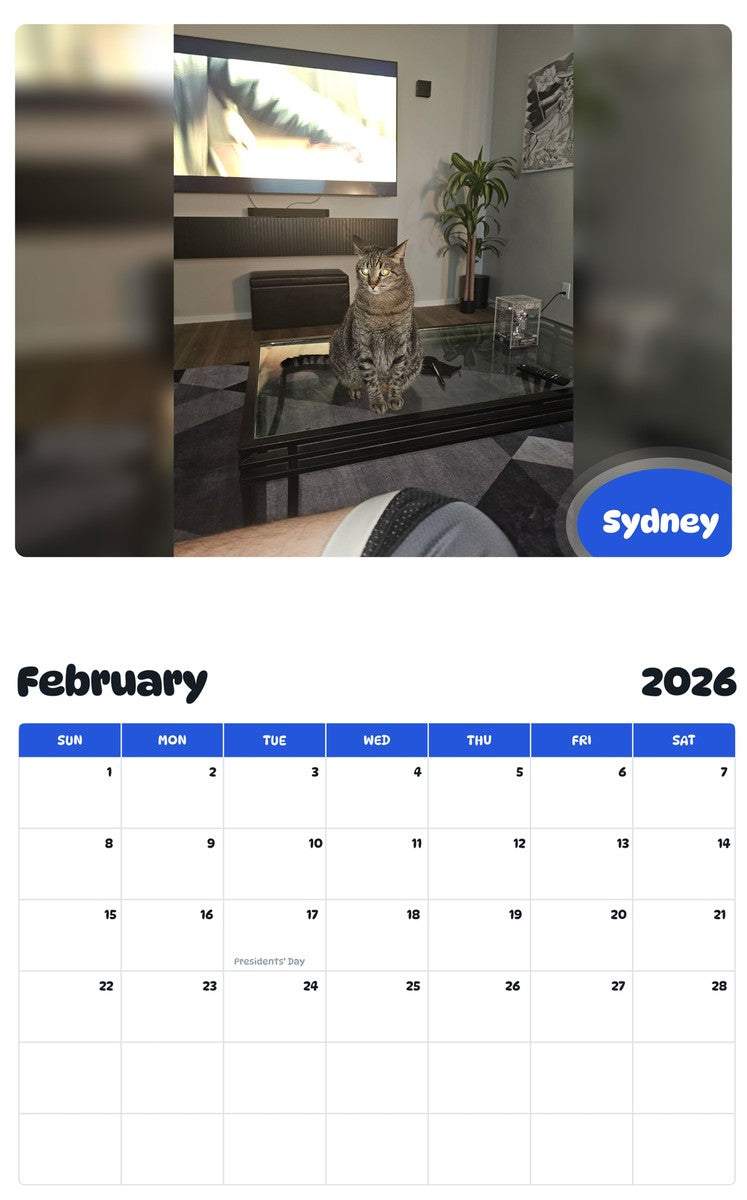 October 2025 - September 2026 Sydney - Pawidols Pet Calendar