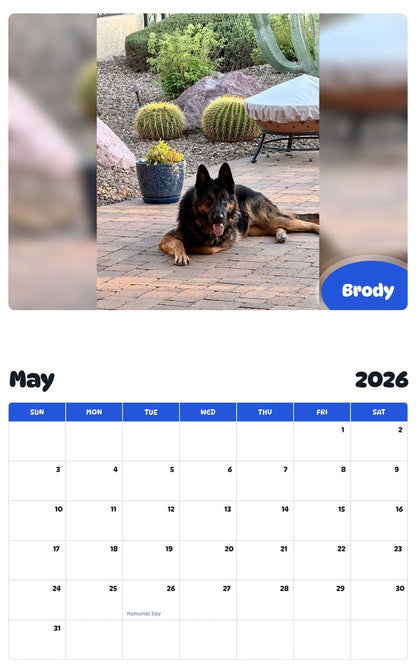 2026 - 2027 Brody - Pawidols Pet Calendar