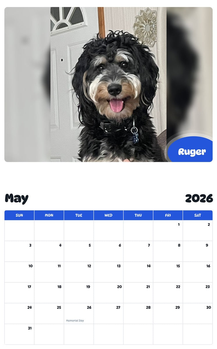 2026 - 2027 Ruger - Pawidols Pet Calendar