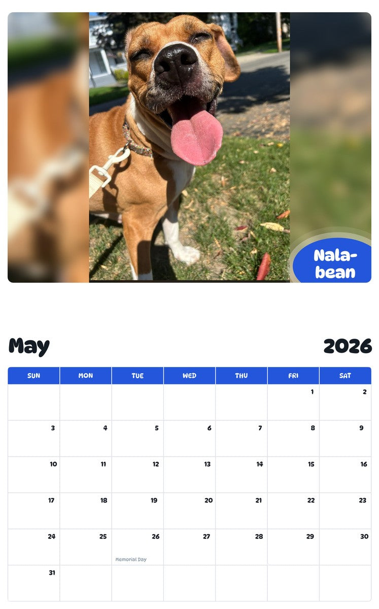 2026 - 2027 Nala-bean - Pawidols Pet Calendar