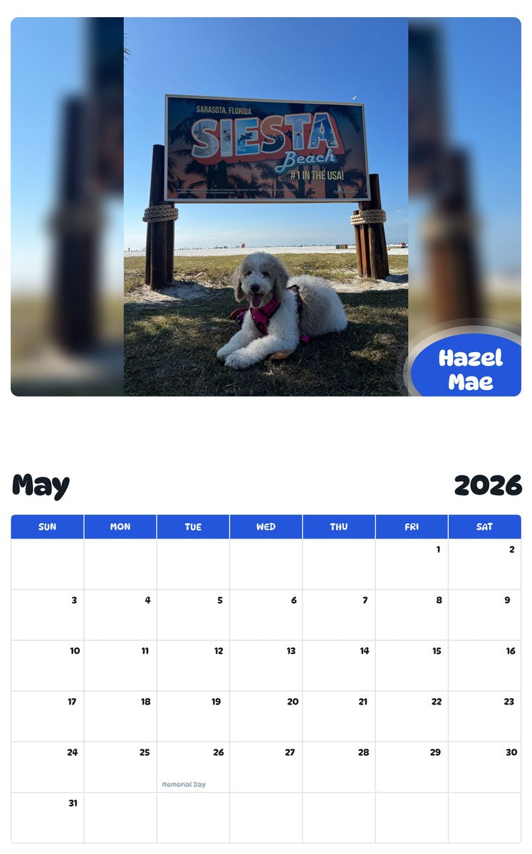 2026 - 2027 Hazel Mae - Pawidols Pet Calendar