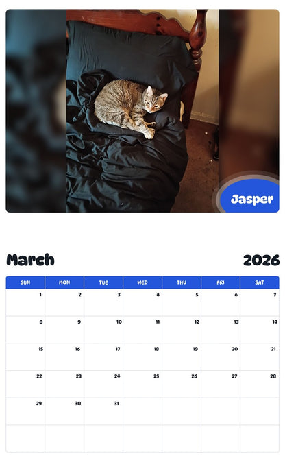 November 2025 - October 2026 Jasper - Pawidols Pet Calendar