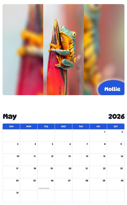 2026 - 2027 Mollie - Pawidols Pet Calendar