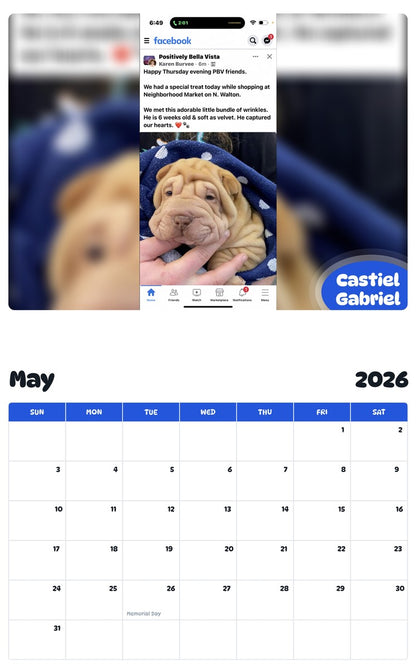 2026 - 2027 Castiel Gabriel - Pawidols Pet Calendar
