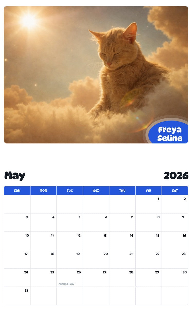 2026 - 2027 Freya Seline - Pawidols Pet Calendar