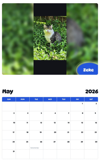 2026 - 2027 Zeke - Pawidols Pet Calendar