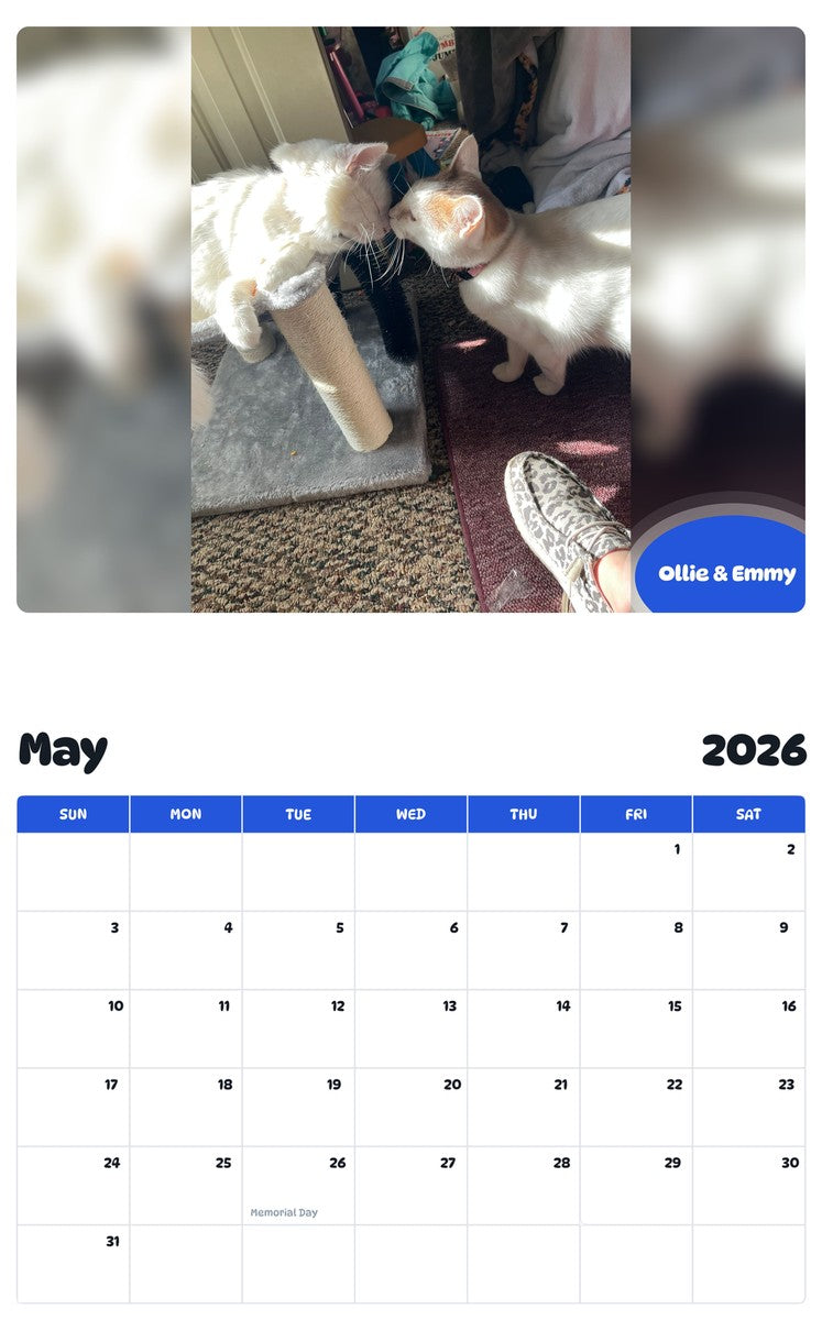 2026 - 2027 Ollie & Emmy - Pawidols Pet Calendar