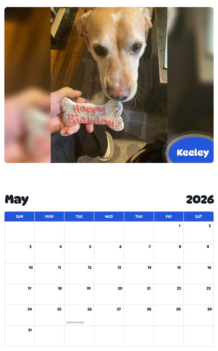 2026 - 2027 Keeley - Pawidols Pet Calendar