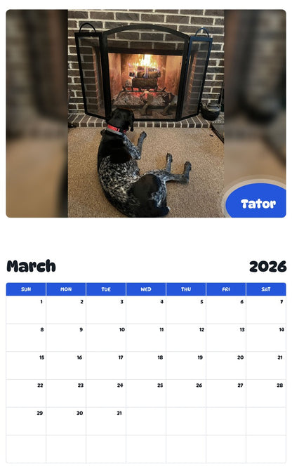 November 2025 - October 2026 Tator - Pawidols Pet Calendar