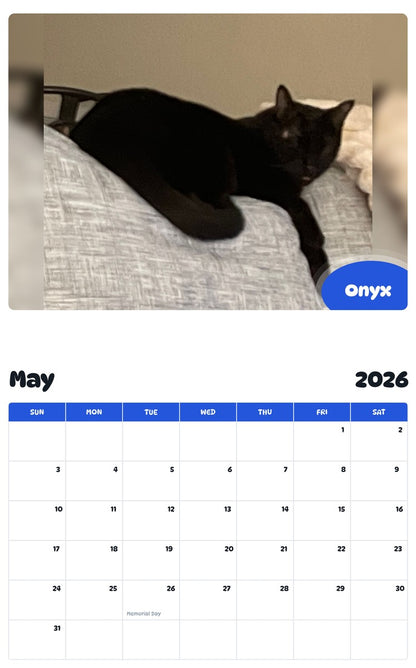2026 - 2027 Onyx - Pawidols Pet Calendar