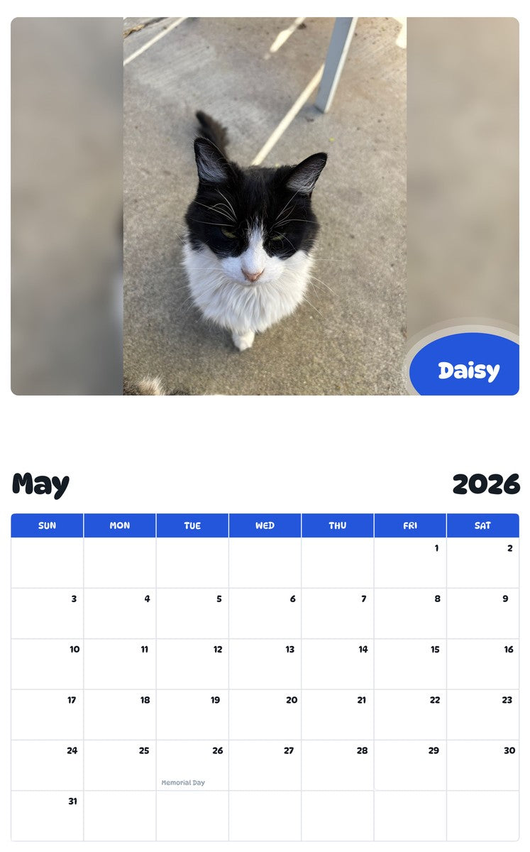 2026 - 2027 Daisy - Pawidols Pet Calendar