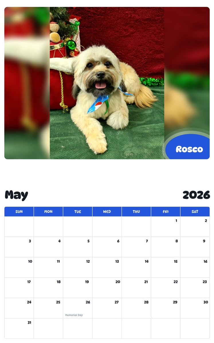 2026 - 2027 Rosco - Pawidols Pet Calendar