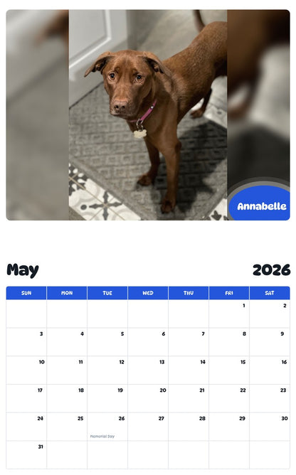 2026 - 2027 Annabelle - Pawidols Pet Calendar