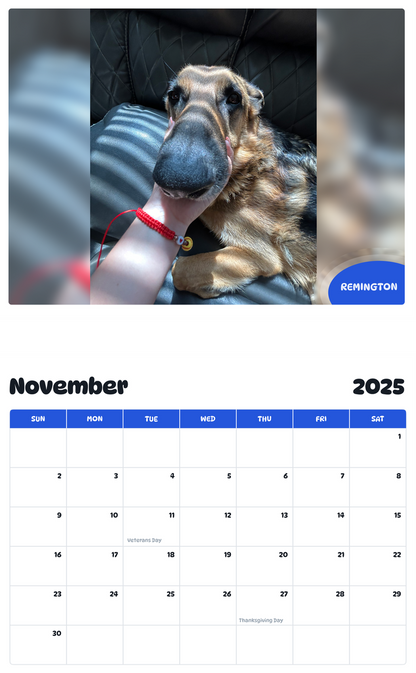 July 2025 - June 2026 Remington - Pawidols Pet Calendar