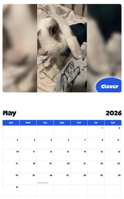 2026 - 2027 Clover - Pawidols Pet Calendar